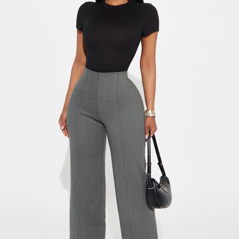 Fashion Nova Gray Wide Leg Pants